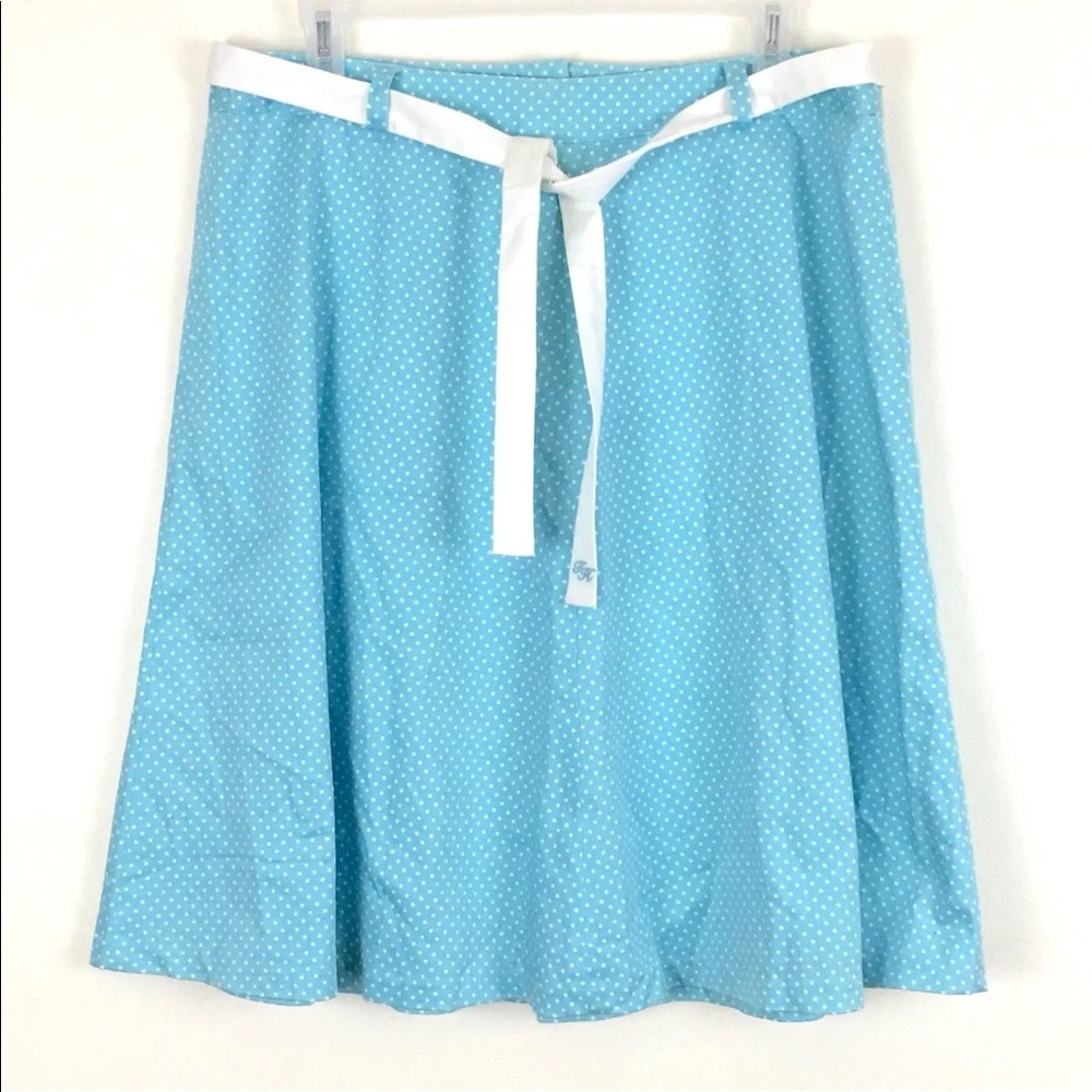 COPY - Tommy Hilfiger blue & white polka dot skirt Sz 10 No Belt.